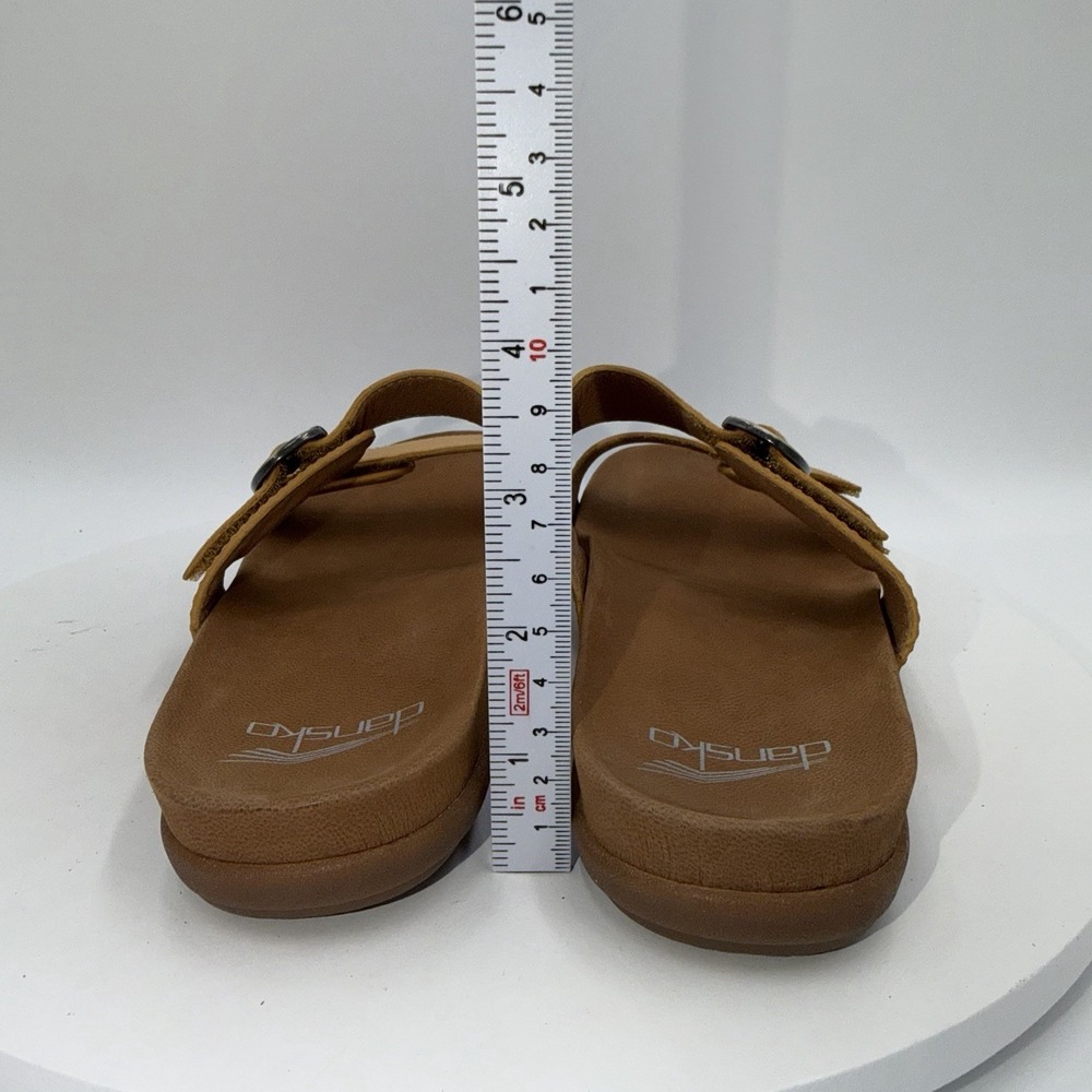 Dansko Justine Yellow Leather Double Strap Wedge Sandals Women's Size 38/7.5-8 - Picture 6 of 8